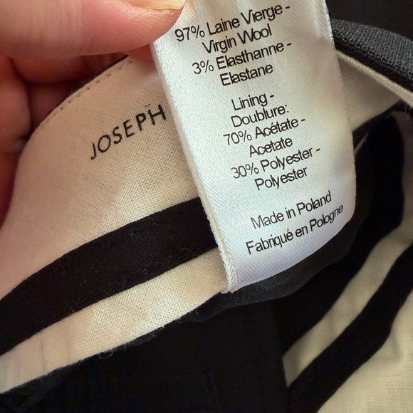 Joseph Women Black Finley Wool Stretch Straight Pants - Picture 7 of 7